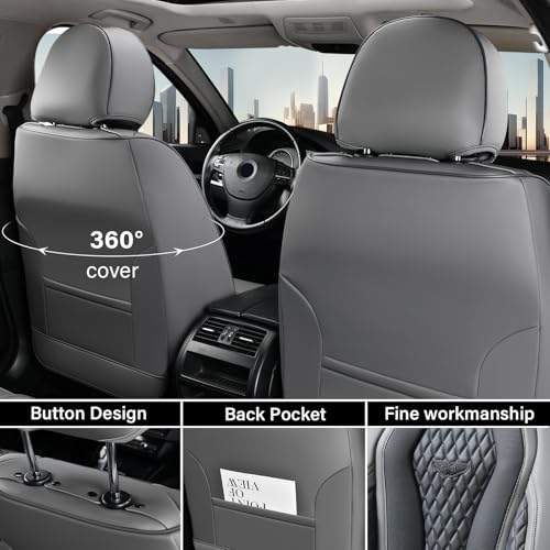 Image of Coverado Car Seat Covers Full Set, Black Seat Covers, Automotive Car Seat Cover, Car Seat Cushion, Car Seat Covers Front Seats Back Seat Covers, Car Seat Protector Universal Fit Most Cars
