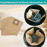 AromeLivii 10 worków do odkurzacza Bosch AdvancedVac 20 - Biodegradowalny papier filtracyjny - wysoka filtracja kurzu i alergenów - kompatybilna część 2 609 256 F33 - Akcesoria 20L