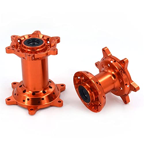 HUVNEXA CNC-gefräste 36-Loch-Radnabe vorne und hinten, for Husqvarna, TE FE TC FC 125-501 2014-2018 TX FX 125-450 FS450 2015-2021 Motorrad-Radabstandshalter(Orange)