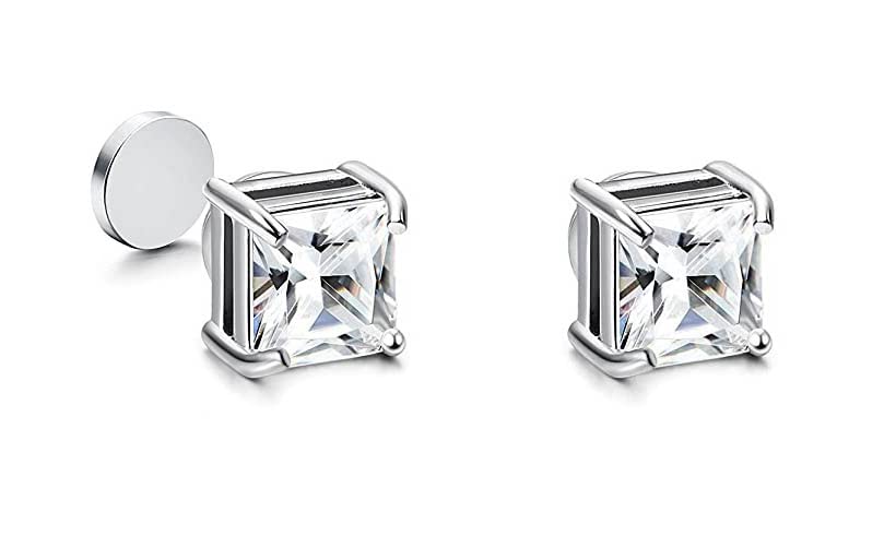 MytoptrendzMagnetic Crystal Stud Earrings for Mens and Women Non-Pierced Fake Clip On Ear Studs