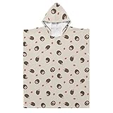 LORONA Strandtuch, Igel, cremefarben, für Kinder, Teenager, Polyester-Baumwoll-Mischgewebe, inspirierende Zitate, Strandtuch, Decke, tragbare Kapuzendecke, Kapuzenumhang