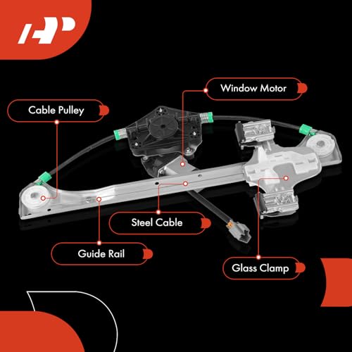 Image of A-Premium Rear Passenger Side Power Window Regulator with Motor (2-Pin)