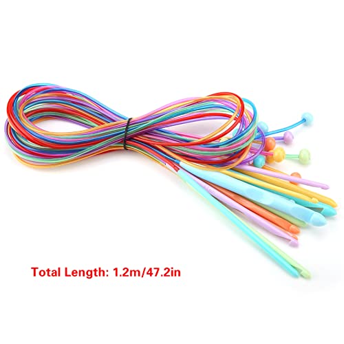 Dekaim ABS Crochet Hook Set,Tunisian Crochet Hooks Set 11Aluminum Afghan Crochet Hooks 2-8 mm with Blunt Needles 12 Plastic Cable Weave Knitting Needle 3.5-12 mm - Image 2