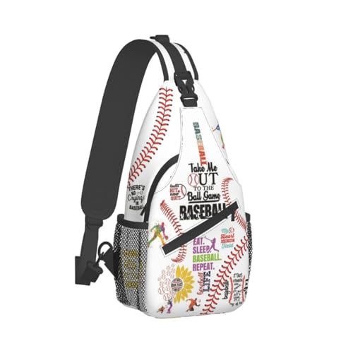 Image of Baseball Sling Backpack - Crossbody Shoulder Bag for Men & Women