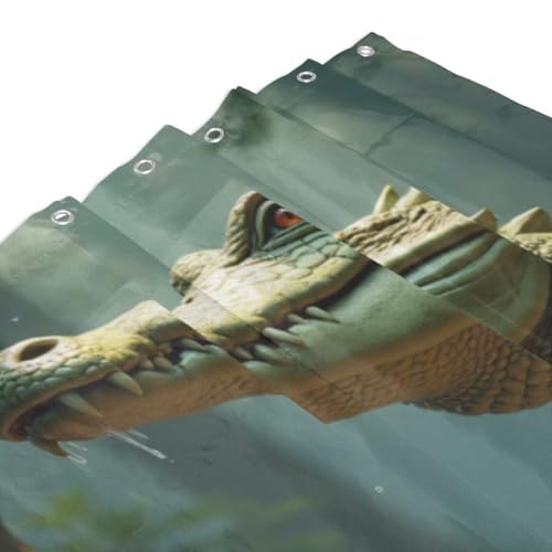 Rideau de douche crocodile résistant en textile lourd haut de gamme - 4