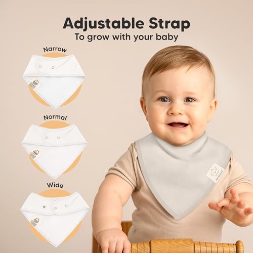Image of KeaBabies 8pk Organic Baby Bandana Bibs for Drooling and Teething (Purest)