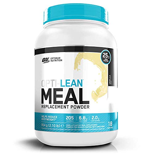 Optimum Nutrition Opti-Lean Meal Replacement Protein Powder with Vitamin B12, Vitamin C, Vitamin D and High Fibre. Low Sugar Meal Replacement Drink by ON - Vanilla, 18 Servings, 954g