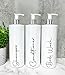 Juego de 3 botellas de bomba de color blanco y plateado, reutilizables, inspiradas en Mrs Hinch, juego de baño, champú acondicionador, dispensador de champú y dispensador de lavado corporal
