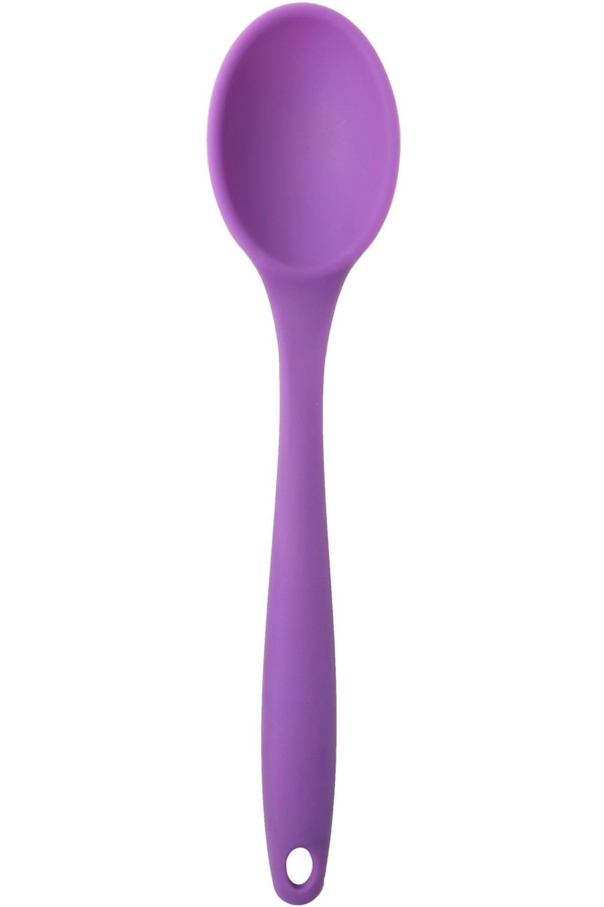 Silikon Büyük Boy Kaşık Seti, Yanmaz Yapışmaz, Çok Renkli - Mavi, Sarı, Yeşil, Kırmızı, Antrasit, Mor - 27 CM, 6 Adet Set, BPA Free