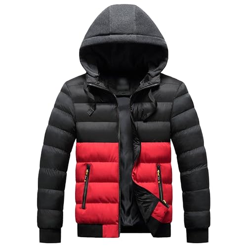 Manteau d'hiver à capuche homme avec duvet moelleux et coupe-vent