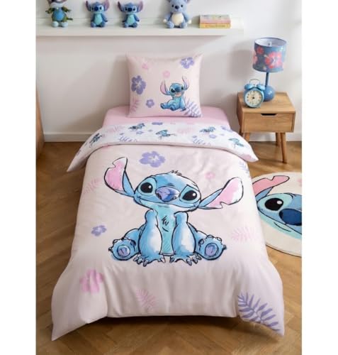Lilo & Stitch Bettwäsche 135x200+80x80 100% Baumwolle Rosa