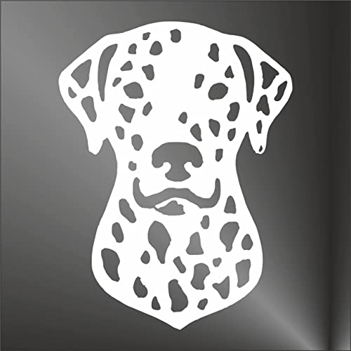 AMA SHOP Sticker adhésif pré-espacé dalmatien couleur blanche décalcomanies en PVC pour décalcomanies vitraphènes mur voiture moto casque camping-car...
