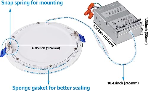 Torchstar Essential Series 6 Inch Ultra-Thin Led Recessed Lighting With J-Box, 12W Dimmable Slim Panel Downlight 1000Lm, Etl & Energy Star Listed, 3000K Warm White, Pack Of 4 #TOP3