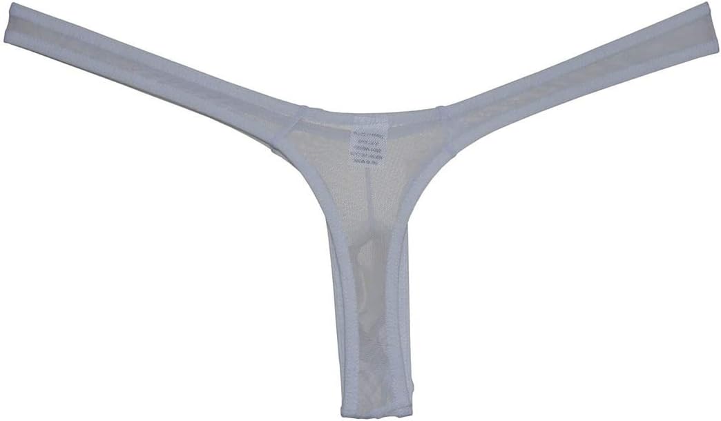 Men's Minimal Coverage Bulge Thong Underwear See-through Mesh Mini Bikini Tangas - Image 8