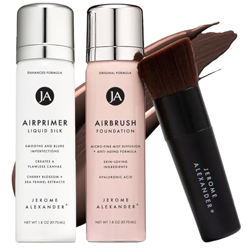 AirBrush Foundation Set by Jerome Alexander (3pc): Primer, Foundation & Kabuki Brush