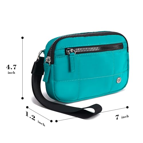 Image of Haytijoe Small Wristlet Wallets for Women Valentines Day Gifts RFID Blocking Travel Wallet Quilted Nylon Phone Purse