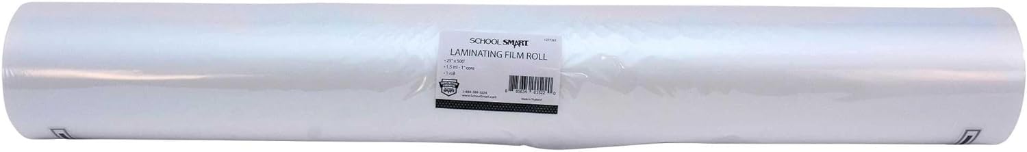 School Smart Laminating Film Roll, 25 Inches x 500 Feet, 1.5 mil Thick, High Gloss