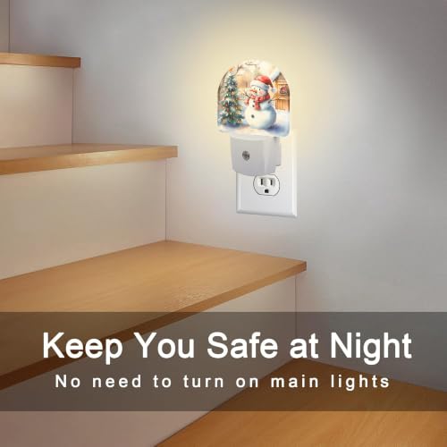 Image of Night Light, Dusk to Dawn Night Light Plug in, Christmas Snowman