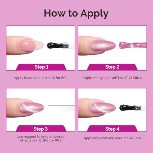 Image of MelodySusie 9D Chameleon Cat Eye Gel Nail Polish, 0.5 Fl Oz Pink Glitter Holographic Magnetic Nail Polish with Magnet, UV Nail Polish for Nail Art Manicure Salon DIY at Home G1601