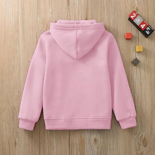 Girls Boys Zip Up Cropped Hoodies Teen Casual Long Sleeve Coats Full-Zip Sweatshirts Casual Jackets Pink 4-5 Years 4Th of July Shirts Kids3