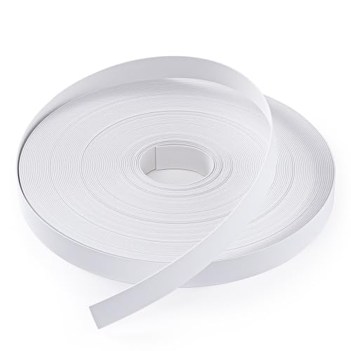 Image of PVC Edge Banding 3 /4 inch x 100 ft Veneer Edge Banding White with Hot Melt Adhesive Pre - glued Iron on Edging Tape Trim for Cabinet Plywood Repairs and Furniture Restoration