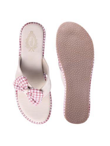 Image of Shoetopia Women's Wedge Flip Flops with Bow - Stylish Platform Sandals, Comfortable Casual Slip-On Slippers for Summer Beach & Daily Footwear