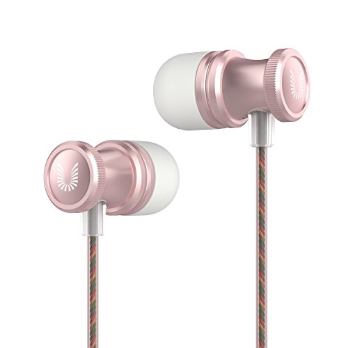 UiiSii Wired Earphones, Earbuds with Mic, in-Ear Headphones for Smart Phone Compatible with 3.5 mm Jack, Crystal Clear Sound, Ergonomic Comfort-Fit (Pink))