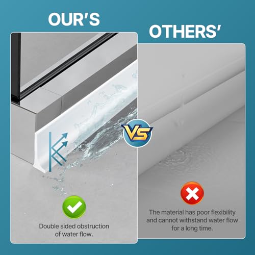 Mwizbyot 39 Inch Shower Threshold Water Dam, Silicone Door Bottom Seal — view 2