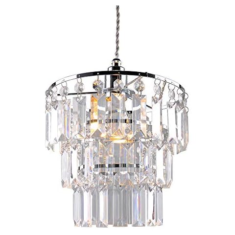 JING 3 Tier Chrome Pendant Light Shade Cover