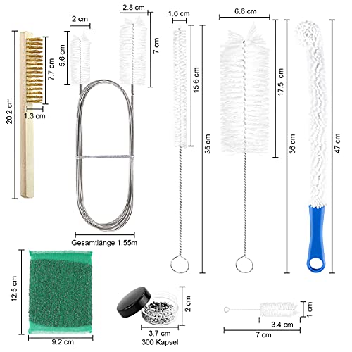 FHzytg Shisha-Reinigungsset Bürstenset,Shisha Zubehör zur Reinigung von Wasserleitungen, Shisha Reinigungset Bürsten Set… – Bild 8