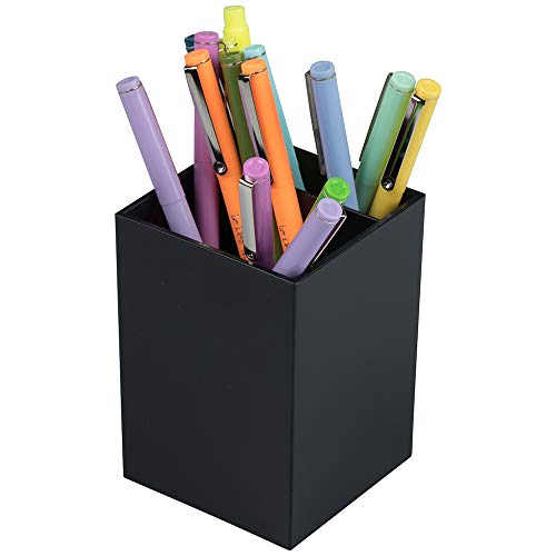 Image of JAM PAPER Plastic Pen Holder - Black - Desktop Pencil Cup Sold Individually