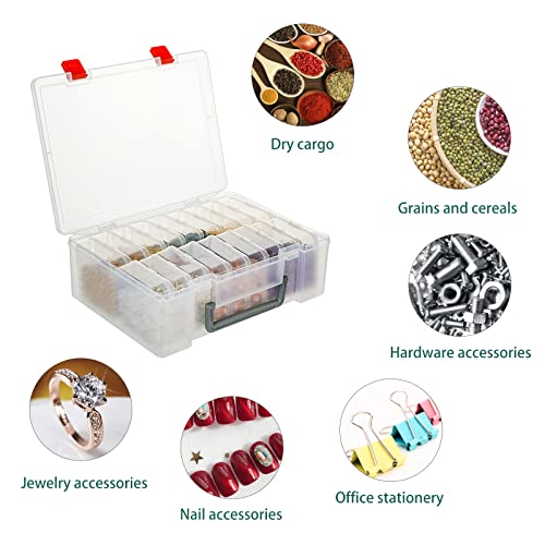 Image of Letken 18 Pieces Small Plastic Craft 0rganizers and Storage, Transparent Box with Hinged Lid for Storage of Jewelry, Diamonds, DIY Art Craft Accessory