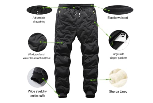 Boys Warm Snow Pants Sherpa Lined Sweatpants Winter Thicken Fleece Pants Outdoor Jogger Pants3