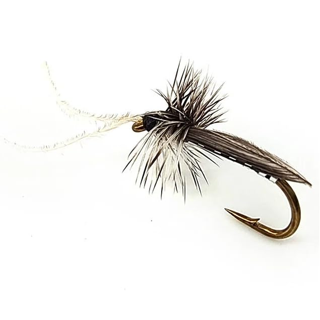 5-Pack Realistic Caddis Dry Flies #14 - Gold Hook Fly Fishing Lures with Synthetic Wings & Natural Hackle, Hand-Tied High Floatability Flies for Trout, Chub, Culter, Panfish