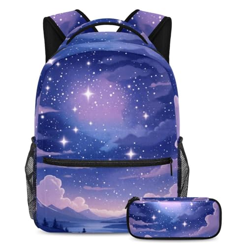 Sacs à dos ciel étoilé violet pour ados : le duo parfait du collège aux sorties