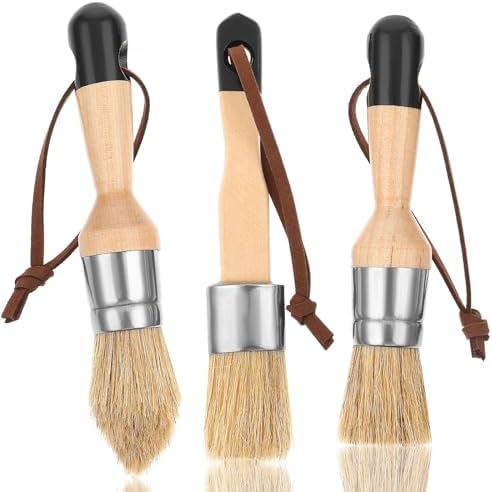 Lot De 6 Pinceaux à Pochoir Naturels - 3 Tailles Différentes