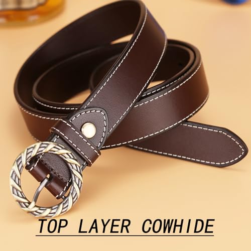 Belts for Womens,Cow Leather Belts,Genuine Leather Fashion Dress Belt,Vintage Western Design Waist Belt2