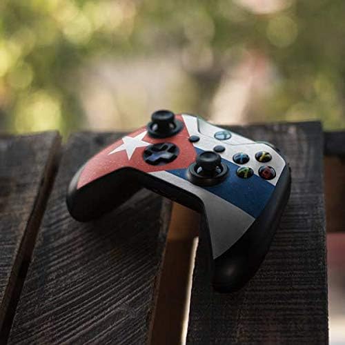 Skinit Decal Gaming Skin Compatible with Xbox One X Controller - Officially Licensed Skinit Originally Designed Cuban Flag Distressed Design