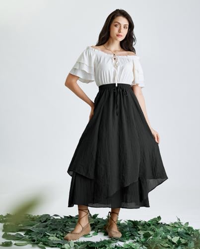 Jupe Renaissance longue et fluide taille haute pour sublimer la silhouette
