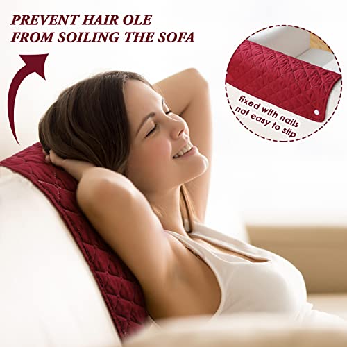 Headrest Cover For Recliner Chair 2 Pieces Recliner Headrest Protector Recliner Sofa Cover Recliner Head Covers Sofa Head Protector Furniture Protector For Recliner Sofa Slipcovers (Wine Red) #TOP3