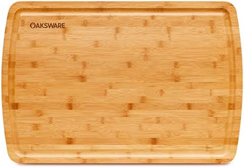 OAKSWARE 30 x 20 Inch XXXL Bamboo Cutting Board, Kitchen Chopping Boards with Juice Groove for Meat, Cheese, Fruit & Vegetables- Alpine Bamboo Butcher Block Carving Board for Stove Topp