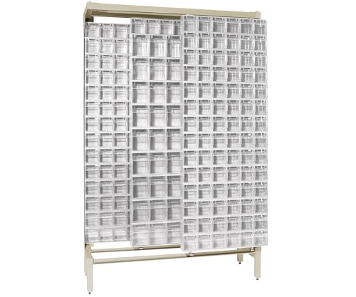 QUANTUM STORAGE SYSTEMS QS-305306-52WT 303 Drawers Free Standing Slider Systems Tip Out Bins Racks Part Organizer White 77" H x 48" W x 18" D