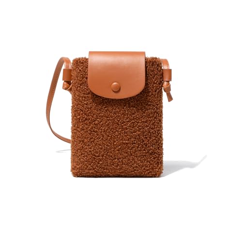 Borse a Tracolla da Retro Piccola Borsa per Cellulare Mini Portafogli a Spalla donna marrone