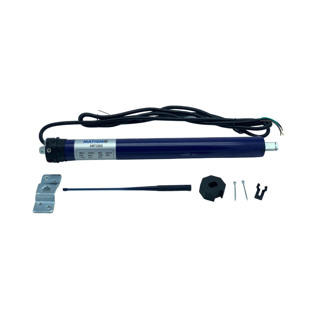 MATISMO Motor persiana ultra corto AMT35SS - Para eje octogonal de 40 mm - Levanta hasta 26 Kg