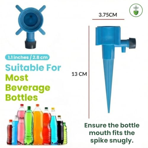 Image of Self Watering Spikes for Plants - Pack of 24 | Adjustable Drip Irrigation Kit for Indoor & Outdoor Plants | No Leakage Guarantee | Perfect for Vacation & Busy Gardeners (BLUE)
