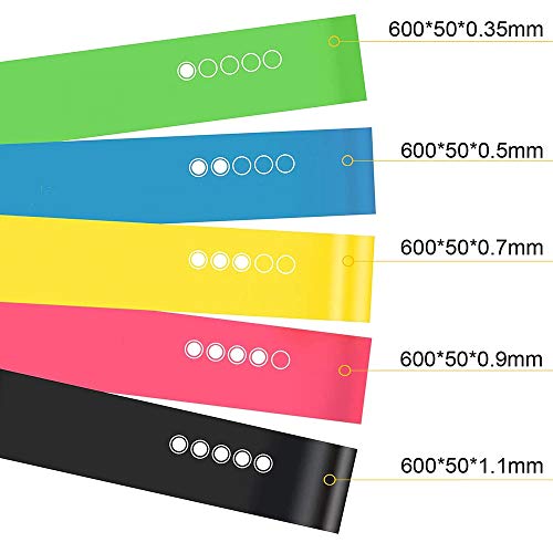 Kit 5 Faixas Elásticas Thera Band Exercício Pilates Yoga +Chaveiro CBRN15825 Commerce Brasil