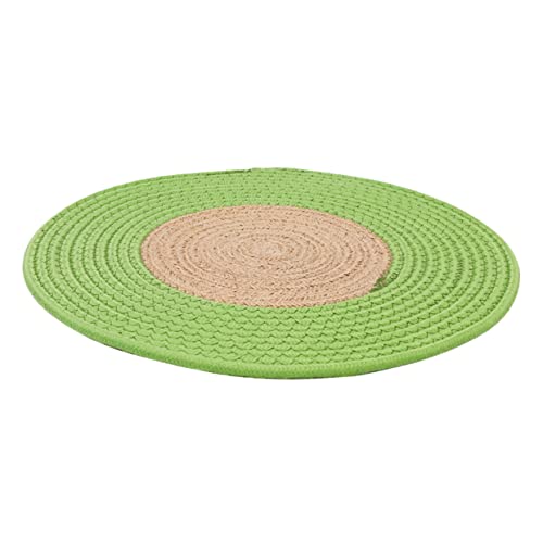 DECOMELODY Knitted Cat Scratching Pad Sleeping Mat Dual Use Brown and White Cat Supplies Creative Design for Indoor Cats Durable Material for Claw Grinding and Resting