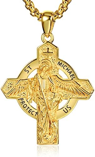 ADMETUS 925 Sterling Silver Amulet Necklace | Protection Necklace Patron Saints Jewellery for Men with 2.5mm 22"+2" Rolo Chain
