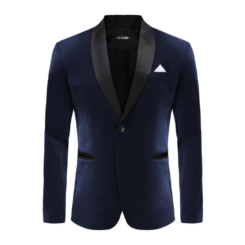 Blazer de terciopelo para hombre, con solapa, esmoquin, ajustado, perfecto para bodas, bailes, eventos formales