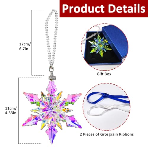 Annual Edition Christmas Ornaments 2026, Crystal Glass Snowflakes Ornaments — view 4